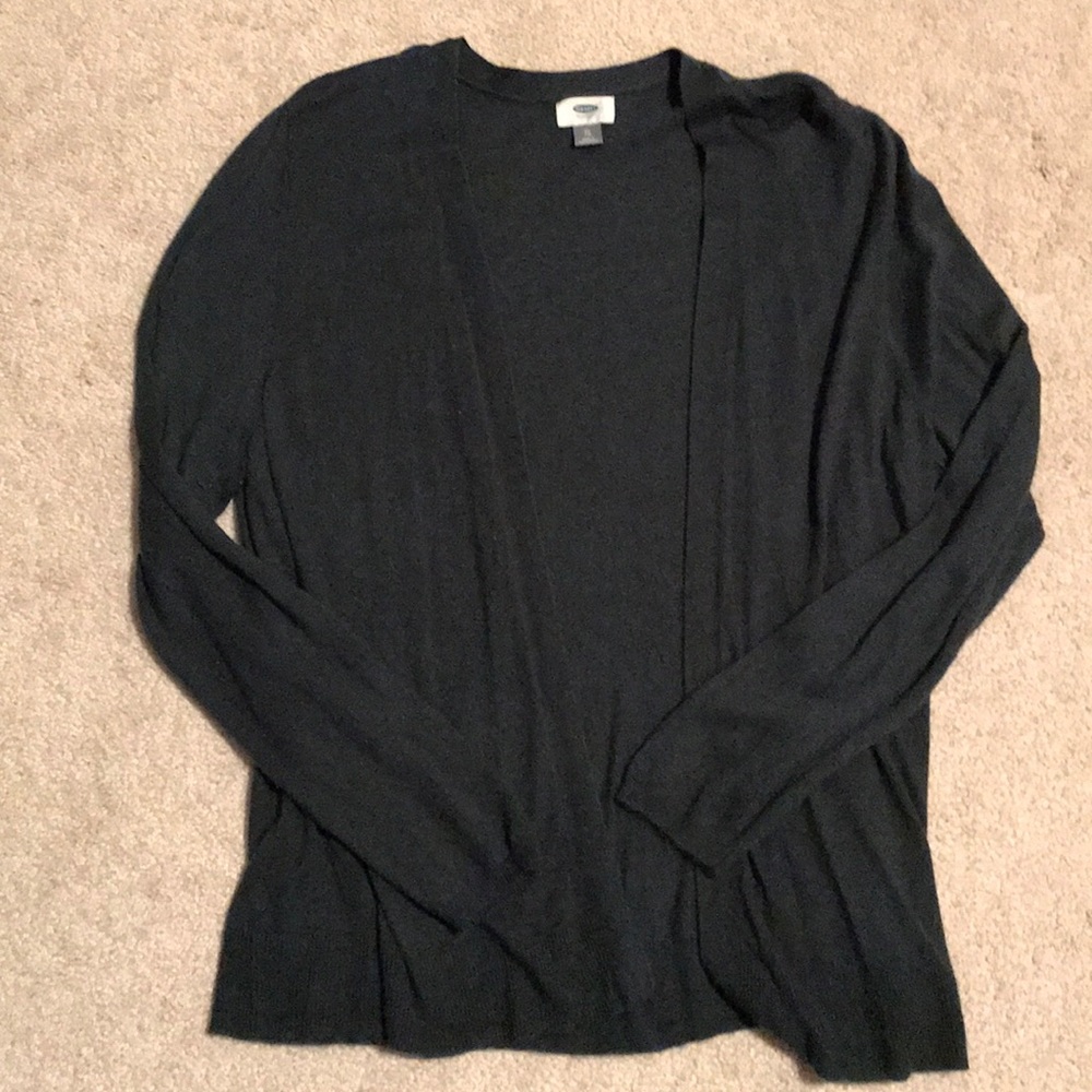 Forest green open cardigan